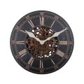 Grande horloge murale suspendue en bois