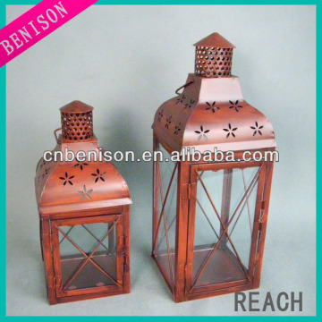 Outdoor decorative large red metal lanterns