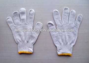 Computer woven bleaching of cotton yarn gloves Nature White, Bleached White Working Safety Gloves