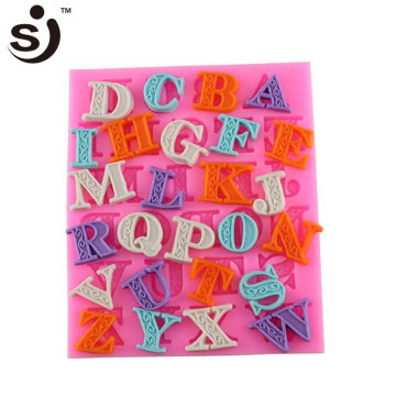 Amazon Hot Sale Alphabet Letters Silicone Cake Decorating Molds