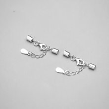 High-Quality Sterling Silver 925 Leather Rope Connectors for Jewelry: Ideal for Custom Bracelets and Necklaces