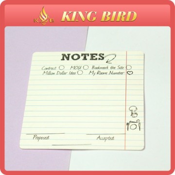 note mark business hotel paper coaster custom blank paper coasters