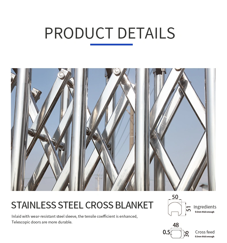 Stainless Steel Retractable Gates Security Folding Gates/Electronic Accordion Gates