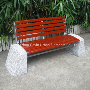 Cement stone wooden bench outdoor heavy duty bench