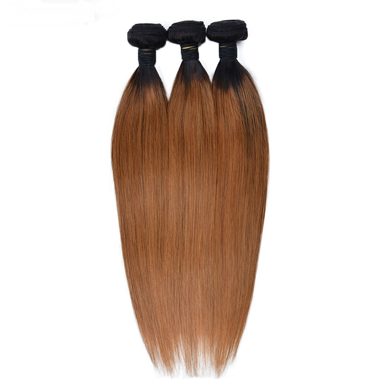 New Product Ombre 1b/30 Human Hair Extensions Raw Indian Hair Bundles With Closure