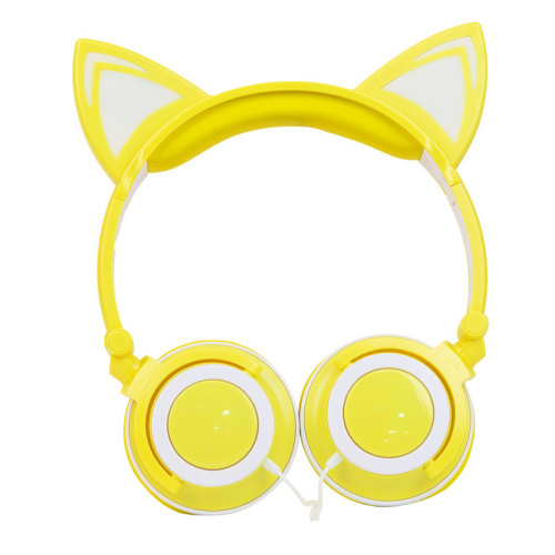 Macaron glow headphones with cat ears