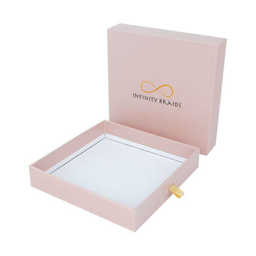 Factory Printed Eye Mask Gift Packaging Drawer Type Power Bank Custom Pink Drawer Box