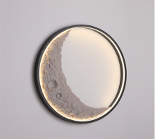 Modern Creative IP54 Waterproof Moon Decoration Aluminum Resin Wall Lamp