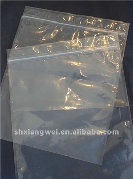 small clear plastic zippered storage bag