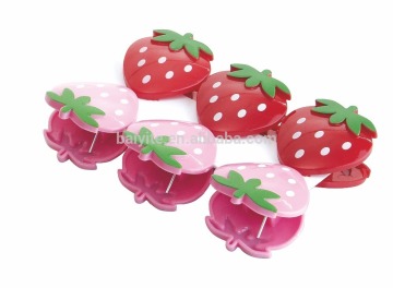 strawberry clip,strawberry shape colorful clip,ABS clip