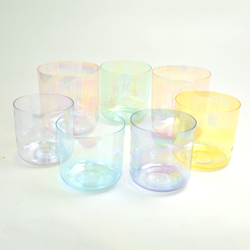 Q're Chakra Transparent Crystal Singing Bowl Set