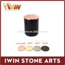 Cheap Candle Holders/Natural Marble Jar With Rose Gold Lid/Marble Candle Holders