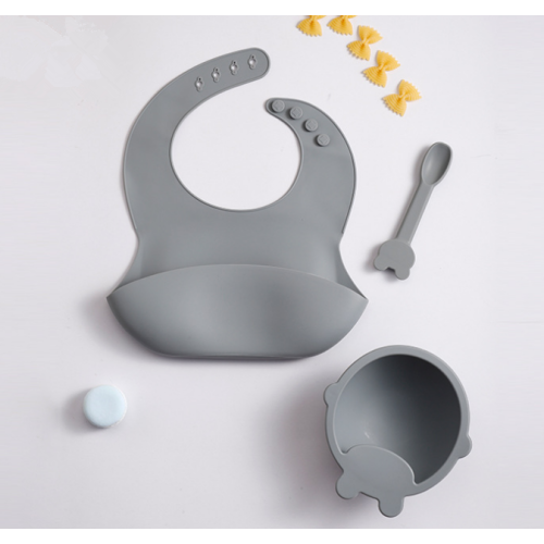 Bộ thức ăn cho bé bằng silicon tùy chỉnh Bib Spoon Bowl