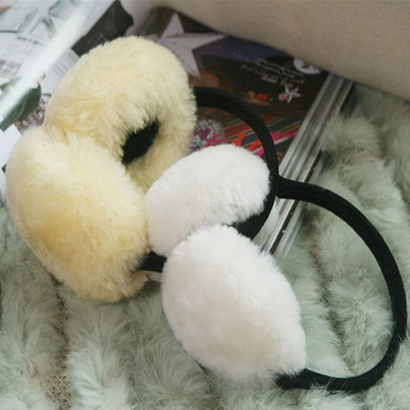 Sheepskin Fur Lady′s Earmuffs