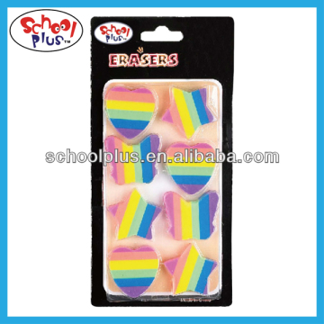 TPR funny heart shaped rubber erasers for children