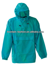 NYLON GREEN HOODED POLYESTER RAIN JACKET