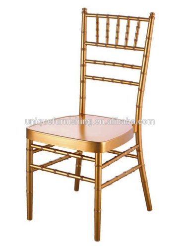 Aluminum Banquet Wedding Chair With Gold Frame