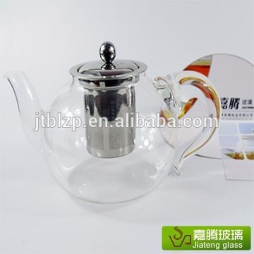 borosilicate glass tea pot with stainless steel strainer/glass tea kettles glass pot