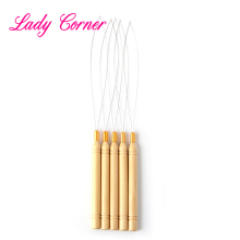 Wooden handle micro bead loop pulling needle