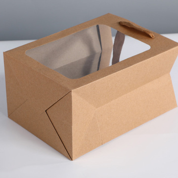 Bolsa de papel Kraft reciclada con ventana transparente