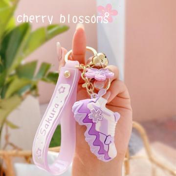 Cherry Blossoms Shoes PVC Keychain