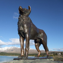 garden ornamental casting life size metal bronze hound hunting dog wolf dog sculpture