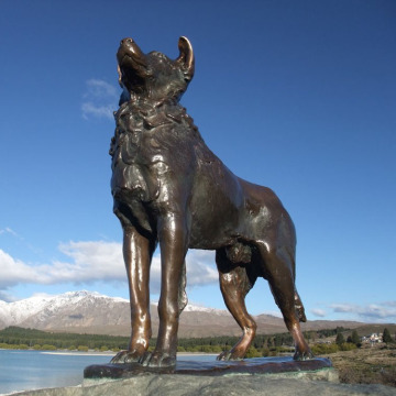 garden ornamental casting life size metal bronze hound hunting dog wolf dog sculpture