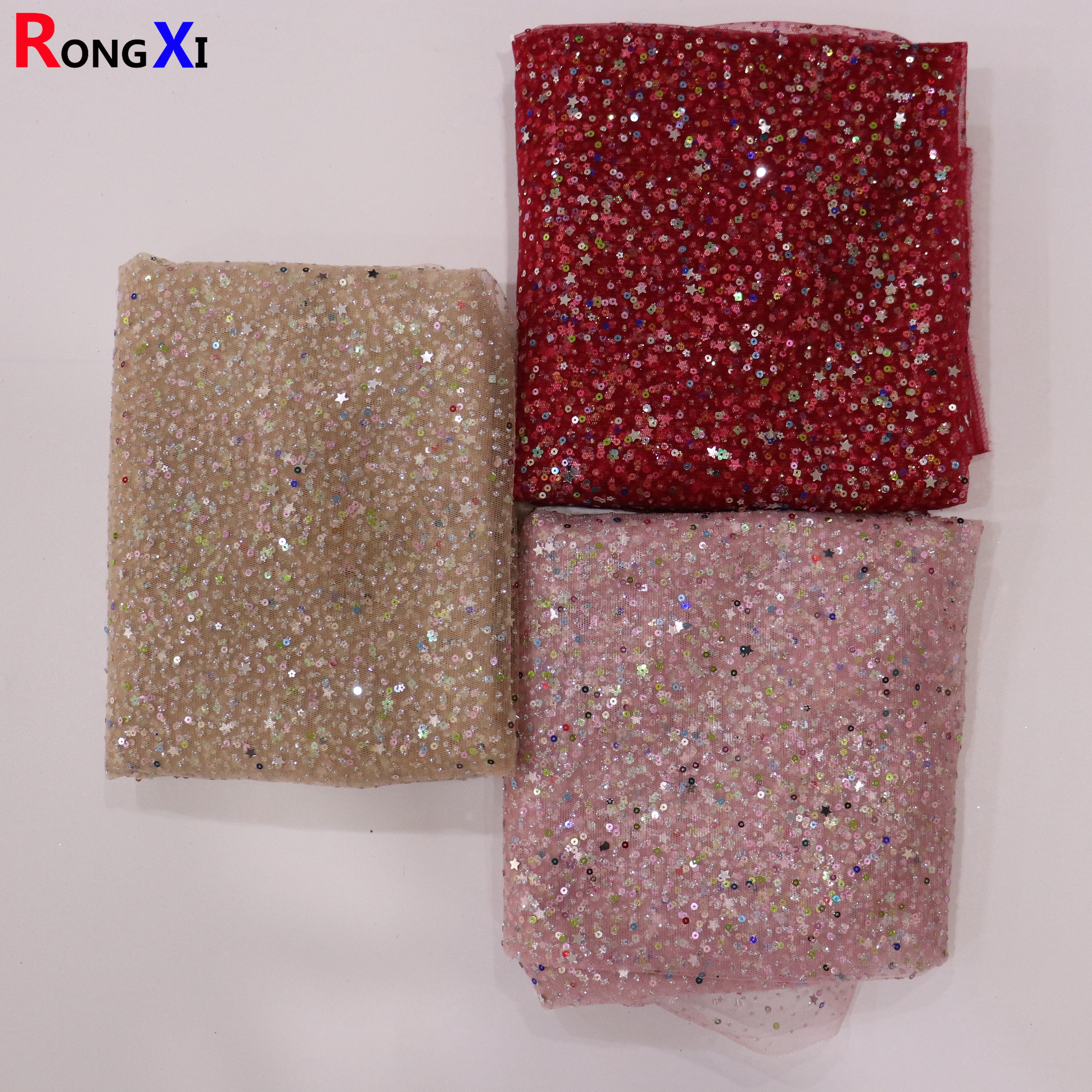 Hot Selling Glitter Lace Fabric