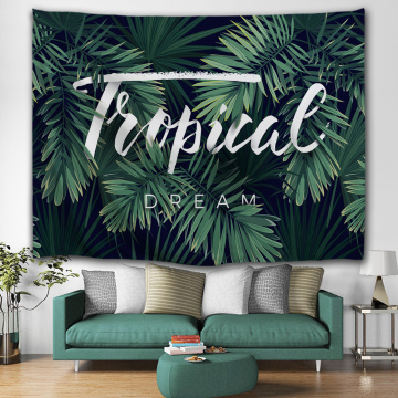 Tropical Palm Tree Leaf Tapestry Tropical Plants Wall Hanging Green Tapestry for Livingroom Bedroom Home Dorm Decor