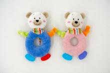 Ring Bear Plush Toy Rattle with Two Color