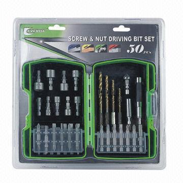 50 pieces drill and bits set, includes extension bar