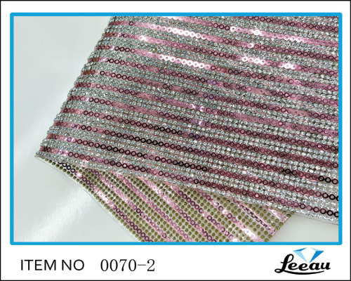 Sequin Trim Rhinestone φύλλο για φόρεμα