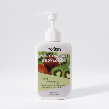 Korean Private Label 200ml Kiwifruit Extract Nourishing Whitening Body Lotion with Nicotinamide