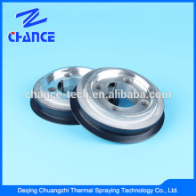 Yarn storage disc with wear resistant coating