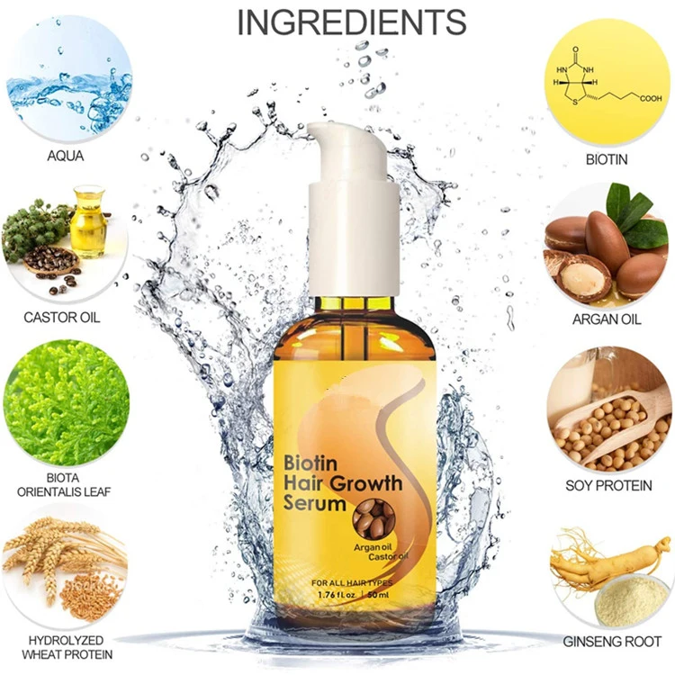 Private Label Biotin Hair Loss Prevention Treatment Growth Serum