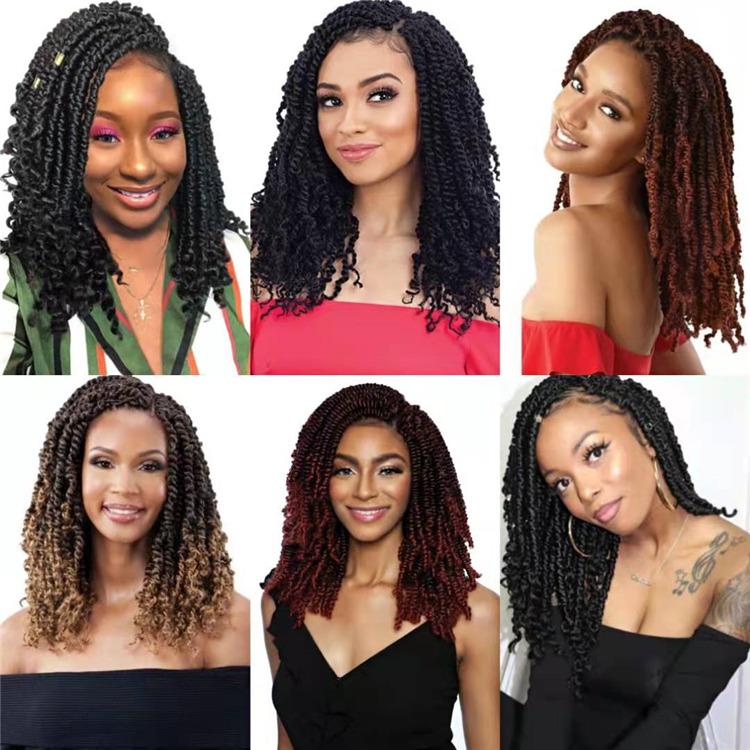 Wholesale Curly Ends Spring Senegalese Twists Pre Looped Senegalese Spring Twist Crochet Hair Braids Bomb Twists