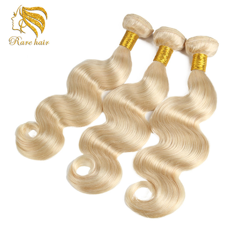 Lsy Remy Cuticle Aligned Platinum Blonde 613 Body Wave Human Hair Weaving, Peerless 9A Eurasian Hair Bundles With Closure