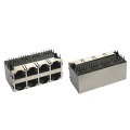 RJ45 πλευρική θύρα εισόδου θωρακισμένη 2x4P με EMI