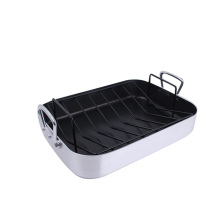 Rectangular Aluminum Roasting Pan with U Rack for Turkey