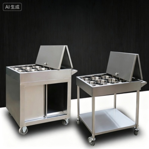 Mobile Food Cart with Adjustable Shelves for Kitchen Use
