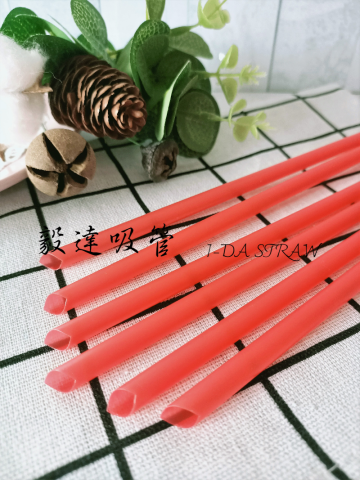 8MM Plastic Disposable Red Straw for Beverage