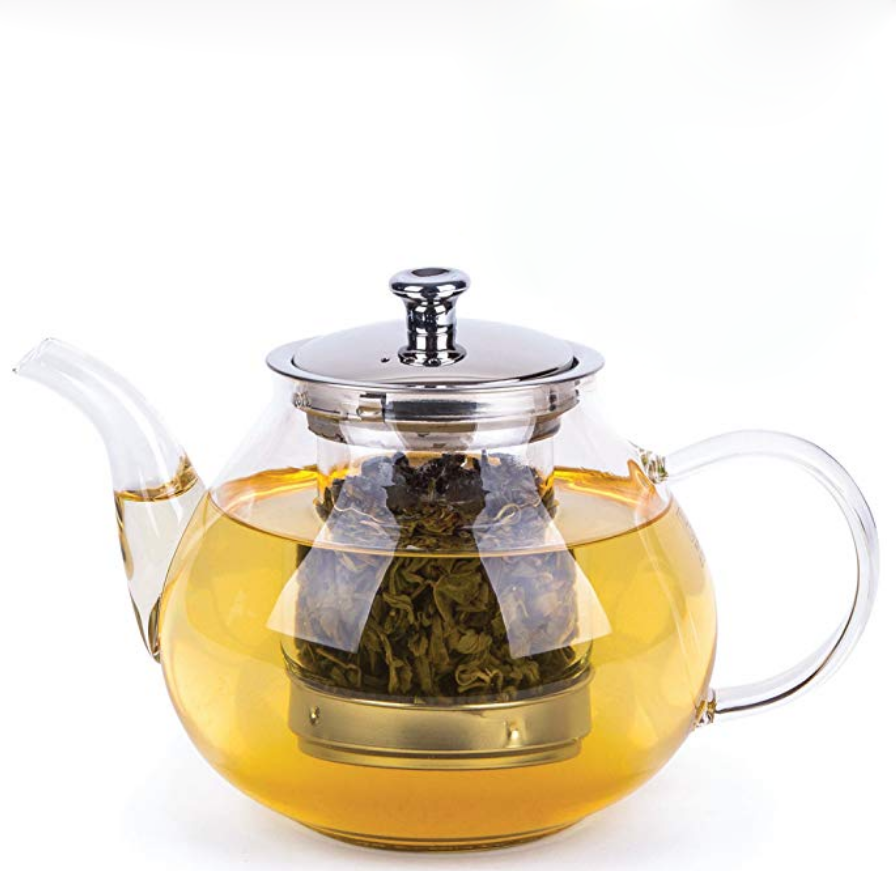 benutzerdefinierte hitzebeständige luxuriöse große Borosilikatglas-Tee-Set Teekanne