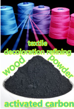 Wood powder based activated carbon for textile industry
