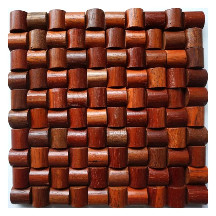 Indoor Backsplash Seamless 3D Effect Wall Natural Rustic Wood Mosaic