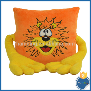 82cm plush long hand pillow with assorted animal shaped embroidery