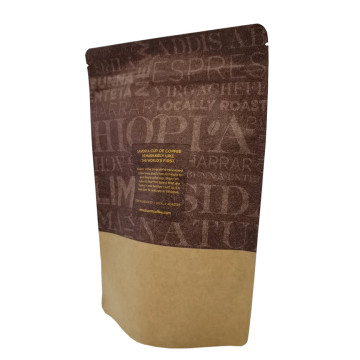 Biodégradable Kraft Standing Pouch Zip Lock Emballage du sac de grains de café flexible