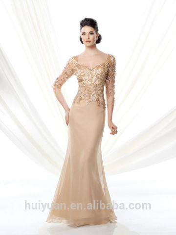 gold long sleeve lace satin mother women s evening gowns