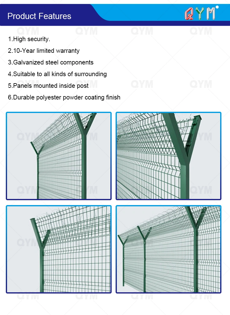 High Quality Barbed Wire Mesh 358 Fence Airport Steel Fence