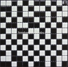 MB1605081 black and white glass mosaic decorated tiles for kitchen