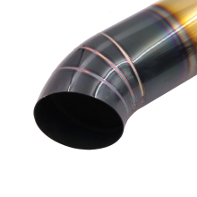 Universal Racing Titanium Blue Muffler Pipe - Polished Burnt Black Gold 2.5inch/3.5inch Inlet